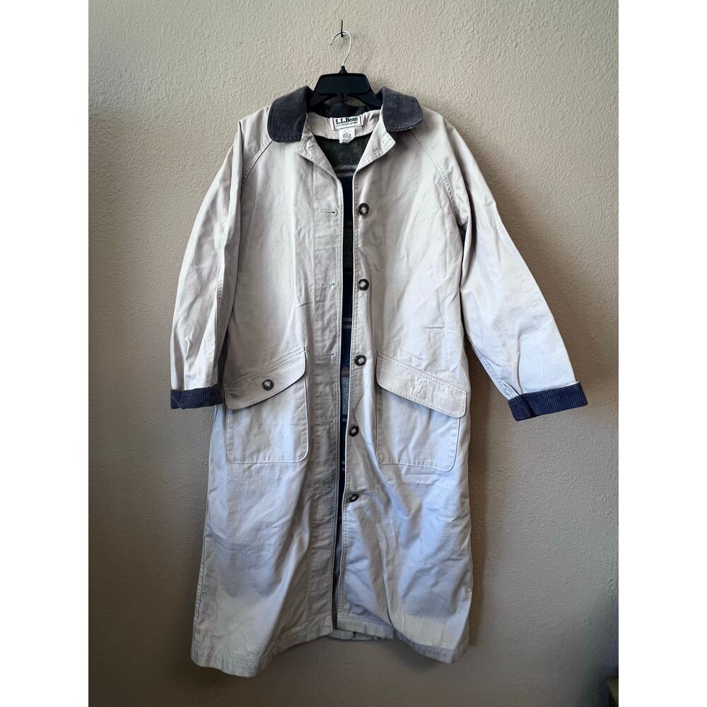 Vintage 80s LL Bean wool lined trench coat size PM